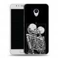 Дизайнерский пластиковый чехол для Meizu M5s Поцелуй скелетов
