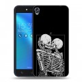 Дизайнерский силиконовый чехол для Asus ZenFone Live Поцелуй скелетов