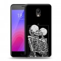 Дизайнерский пластиковый чехол для Meizu M6 Поцелуй скелетов