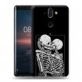 Дизайнерский силиконовый чехол для Nokia 8 Sirocco Поцелуй скелетов