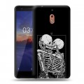 Дизайнерский силиконовый чехол для Nokia 2.1 Поцелуй скелетов