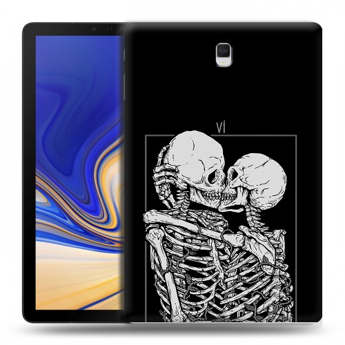 Дизайнерский силиконовый чехол для Samsung Galaxy Tab S4 Поцелуй скелетов