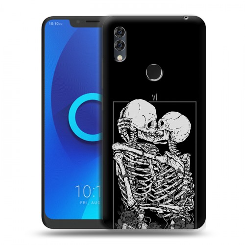 Дизайнерский силиконовый чехол для Alcatel 5V Поцелуй скелетов
