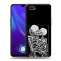 Дизайнерский пластиковый чехол для OPPO A1k Поцелуй скелетов
