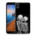 Дизайнерский пластиковый чехол для Xiaomi RedMi 7A Поцелуй скелетов