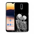 Дизайнерский силиконовый чехол для Nokia 2.3 Поцелуй скелетов