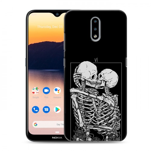 Дизайнерский силиконовый чехол для Nokia 2.3 Поцелуй скелетов