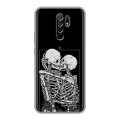 Дизайнерский силиконовый чехол для Xiaomi RedMi 9 Поцелуй скелетов