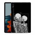 Дизайнерский силиконовый чехол для Samsung Galaxy Tab S7 Поцелуй скелетов