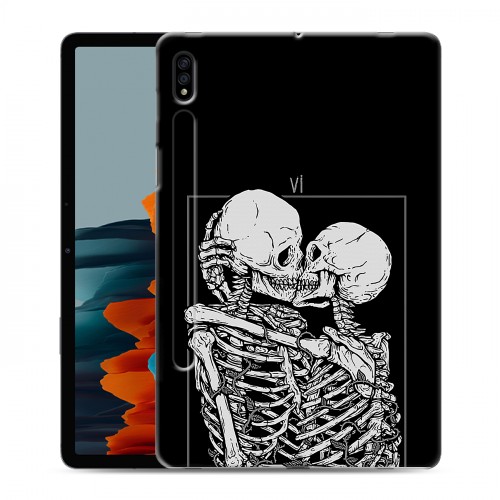 Дизайнерский силиконовый чехол для Samsung Galaxy Tab S7 Поцелуй скелетов