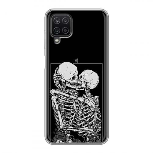 Дизайнерский силиконовый чехол для Samsung Galaxy A12 Поцелуй скелетов