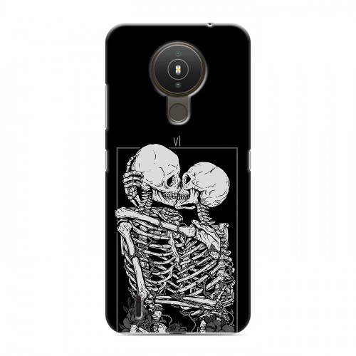 Дизайнерский силиконовый чехол для Nokia 1.4 Поцелуй скелетов