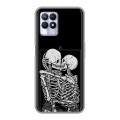Дизайнерский силиконовый чехол для Realme 8i Поцелуй скелетов