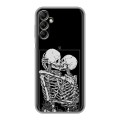 Дизайнерский силиконовый чехол для Samsung Galaxy A14 Поцелуй скелетов
