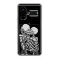 Дизайнерский силиконовый чехол для Realme GT5 Поцелуй скелетов
