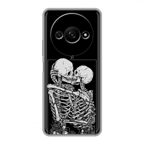 Дизайнерский силиконовый чехол для Xiaomi RedMi A3 Поцелуй скелетов