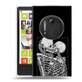Дизайнерский силиконовый чехол для Nokia Lumia 1020 Поцелуй скелетов