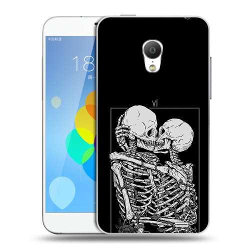 Дизайнерский пластиковый чехол для  Meizu MX3 Поцелуй скелетов