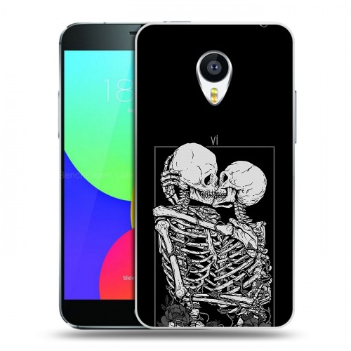 Дизайнерский пластиковый чехол для Meizu MX4 Поцелуй скелетов