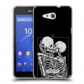 Дизайнерский пластиковый чехол для Sony Xperia E4g Поцелуй скелетов