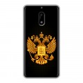 Дизайнерский пластиковый чехол для Nokia 6 Герб России желтый