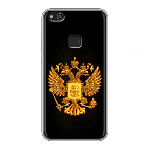 Дизайнерский силиконовый чехол для Huawei P10 Lite Герб России желтый