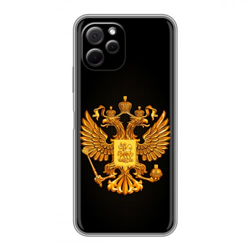 Дизайнерский силиконовый с усиленными углами чехол для Huawei Nova Y61 Герб России желтый