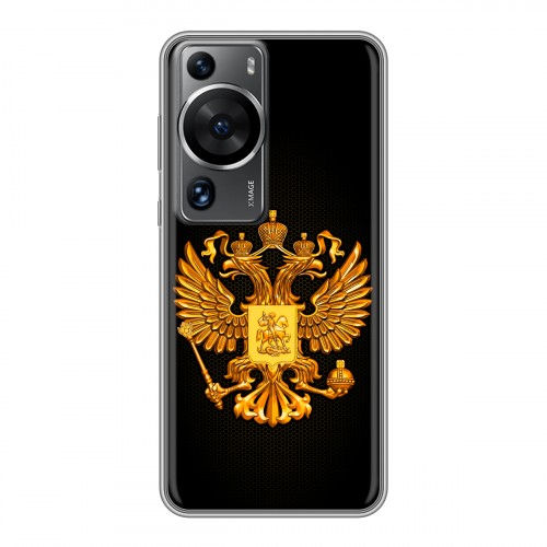 Дизайнерский силиконовый чехол для Huawei P60 Герб России желтый