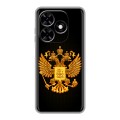 Дизайнерский силиконовый чехол для Tecno Spark Go 2024 Герб России желтый
