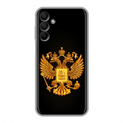 Дизайнерский силиконовый чехол для Samsung Galaxy A15 Герб России желтый