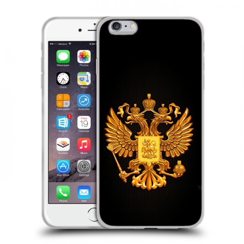 Дизайнерский силиконовый чехол для Iphone 6 Plus/6s Plus Герб России желтый
