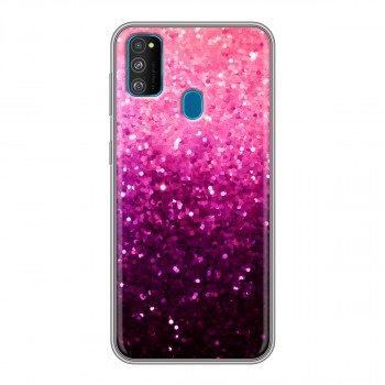 Дизайнерский силиконовый чехол для Samsung Galaxy M30s Блестки (на заказ)