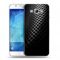Дизайнерский пластиковый чехол для Samsung Galaxy A8 Текстура металла