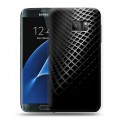 Дизайнерский силиконовый с усиленными углами чехол для Samsung Galaxy S7 Текстура металла