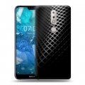 Дизайнерский пластиковый чехол для Nokia 7.1 Текстура металла