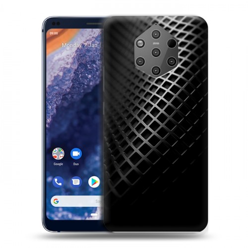 Дизайнерский пластиковый чехол для Nokia 9 PureView Текстура металла
