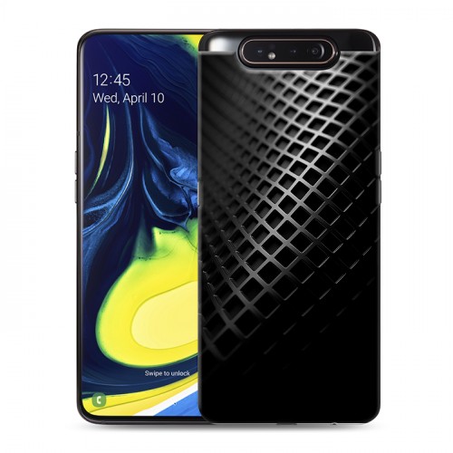 Дизайнерский пластиковый чехол для Samsung Galaxy A80 Текстура металла