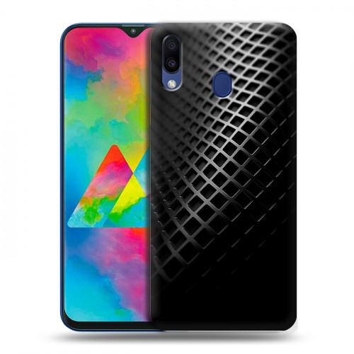 Дизайнерский пластиковый чехол для Samsung Galaxy M20 Текстура металла