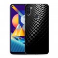 Дизайнерский пластиковый чехол для Samsung Galaxy M11 Текстура металла