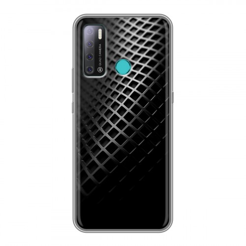 Дизайнерский силиконовый с усиленными углами чехол для Tecno Pouvoir 4 Текстура металла