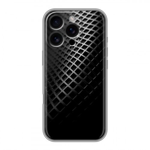 Дизайнерский силиконовый чехол для Iphone 16 Pro Текстура металла