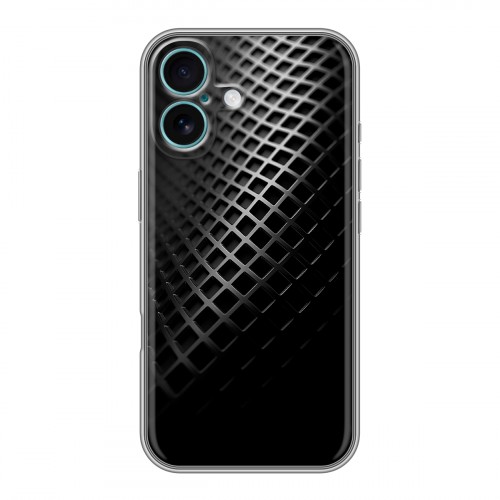 Дизайнерский силиконовый чехол для Iphone 16 Plus Текстура металла