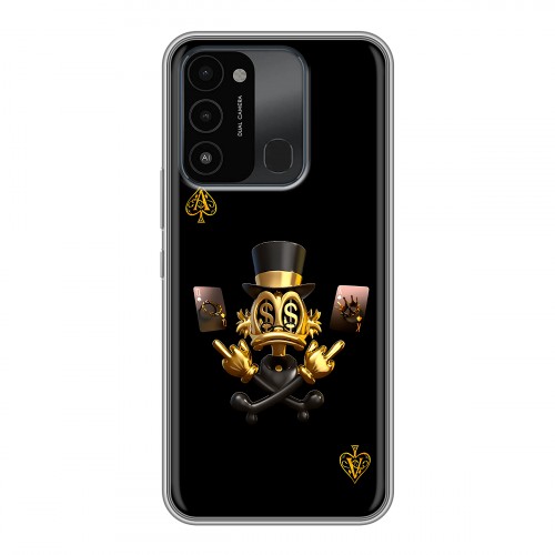 Дизайнерский силиконовый с усиленными углами чехол для Tecno Spark Go 2022 Золотой скрудж макдак