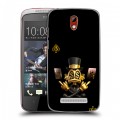 Дизайнерский пластиковый чехол для HTC Desire 500 Золотой скрудж макдак