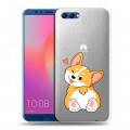 Полупрозрачный дизайнерский пластиковый чехол для Huawei Honor View 10 Корги