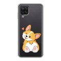 Полупрозрачный дизайнерский силиконовый чехол для Samsung Galaxy A12 Корги
