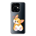 Полупрозрачный дизайнерский силиконовый чехол для Tecno Spark 10C Корги