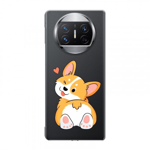 Полупрозрачный дизайнерский пластиковый чехол для Huawei Mate X3 Корги