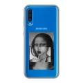 Полупрозрачный дизайнерский пластиковый чехол для Samsung Galaxy A50 Мона Лиза