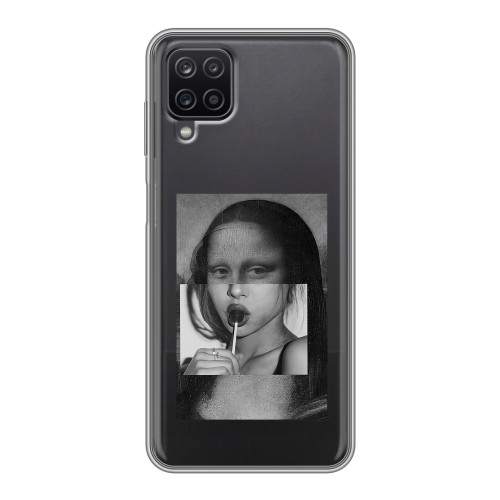 Полупрозрачный дизайнерский пластиковый чехол для Samsung Galaxy A12 Мона Лиза